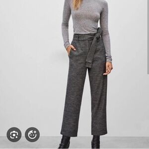 {Wilfred} Charcoal Tie Front Wide Leg Trousers